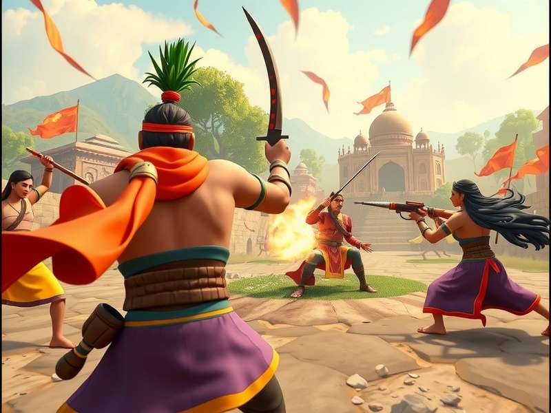 Bihar Braves gameplay screenshot showing vibrant Indian characters in action